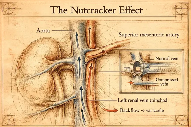 The testicular venous return system and the nutcracker effect — an overview of how the aorta and superior mesenteric artery compress the left renal vein