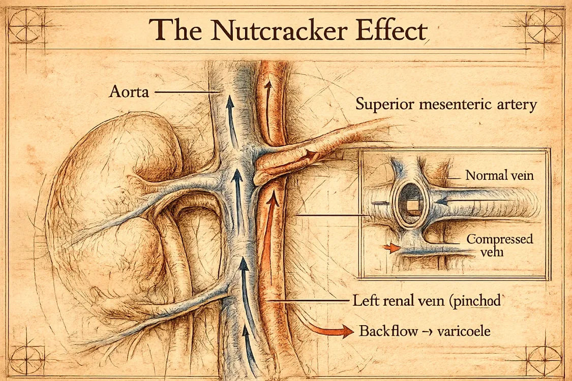The testicular venous return system and the nutcracker effect — an overview of how the aorta and superior mesenteric artery compress the left renal vein